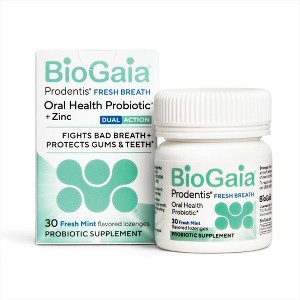 BioGaia Prodentis Fresh Breath | Oral Probiotics + Zinc | Fights Bad Breath & Halitosis | Promotes Healthy Gums & Teeth | Dental Probiotic Lozenge - 1 of 4