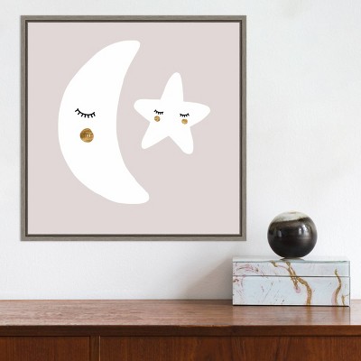 20" x 19" Gray Wash Framed Canvas Wall Art