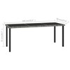 vidaXL Patio Dining Table, Gray 70.9"x27.6"x28.7" Poly Rattan - 2 of 4
