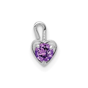 Black Bow Jewelry Feb Synthetic Amethyst 14k White Gold Heart Pendant Enhancer, 5mm - 1 of 4