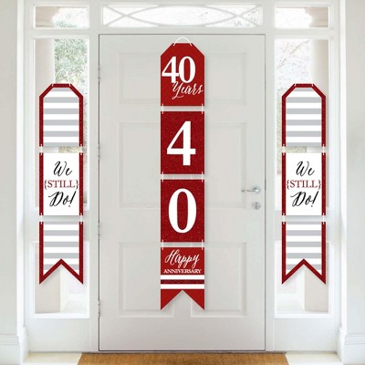 Big Dot of Happiness We Still Do - 40th Wedding Anniversary - Hanging Vertical Paper Door Banners - Party Wall Decoration Kit - Indoor Door Decor