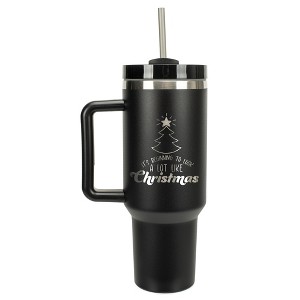 100 North It's Beginning To Look A Lot Like Christmas Tree Wrap-Around 40 Oz. Stainless Steel Water Bottle Coffee Mug, Spill & Leak Resistant, Travel - 1 of 4