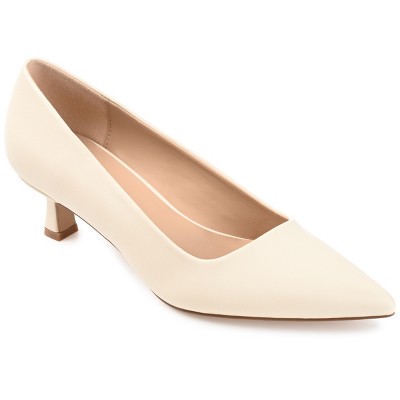 Journee Collection Womens Celica Slip On Kitten Heel Pointed Toe Pumps