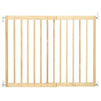 PawHut Double-Sealing Easy-Open Dog Gate for Stairs, Hallways, & Doorways, Medium Wooden Dog Gate, Walk Through Pet Gate for Small Dogs
