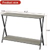41.3/33.5" Industrial Narrow Console Table, 2-Tier Entryway Wood Table w/Metal Frame for Entryway, Hallway, Living Room - 3 of 4
