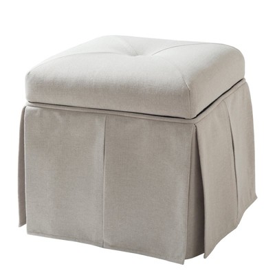 Stacy Tufted Square Storage Ottoman Bone White - Jennifer Taylor Home