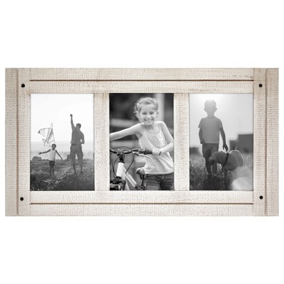 Americanflat Collage Picture Frame in with Displays Textured Wood and Polished Glass for Wall and Tabletop