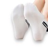 Anna-Kaci Women's 3-Pair Antibacterial and Breathable Ribbed Ankle Socks with Double Stripe Cuffs - 4 of 4