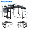 Acekool 54" L-Shaped Gaming Desk with Power Outlets, Adjustable Monitor Stand, LED Lights, and Storage Shelves, Reversible Corner Desk Black - 3 of 4