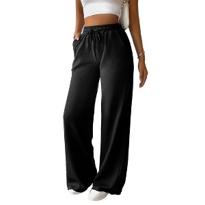 Coolmee Womens Wide Leg Sweatpants Baggy Casual Lounge Yoga Pants High Waisted Bottoms Fall Clothes - 1 of 4