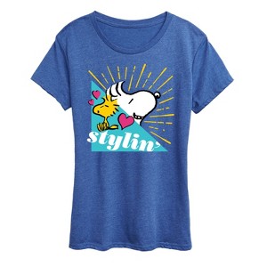 Women's - Peanuts - Snoopy Woodstock Stylin Short Sleeve Graphic T-Shirt - 1 of 4