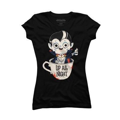 Junior's Design By Humans Dracula and coffee By ppmid T-Shirt