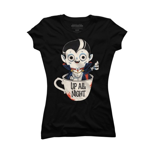 Junior's Design By Humans Dracula And Coffee By Ppmid T-shirt : Target