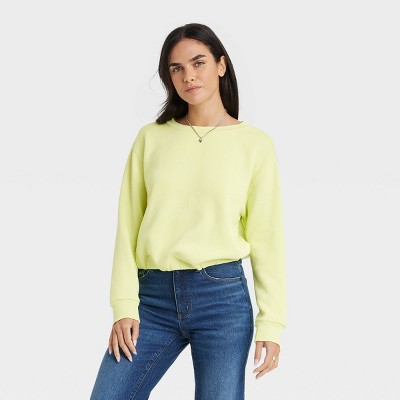 Women's Cropped Quarter Zip Sweatshirt - Universal Thread™ Lime Green 3x :  Target