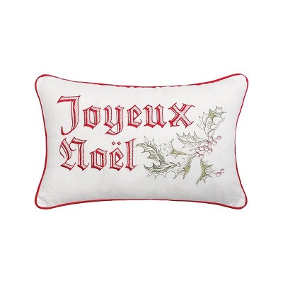 C&F Home 14" x 22" Wenham Holly Noel Embroidered Christmas Holiday Throw Pillow