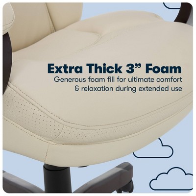 Ivory High Back Bonded Leather Executive Swivel Chair