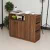 Mshliw Modern Kitchen Sideboard with 2 Sliding Glass Doors, 3 Drawers and Open Shelf, Small Countertop Storage Cabinet for Kitchen, Dining Room - 3 of 4