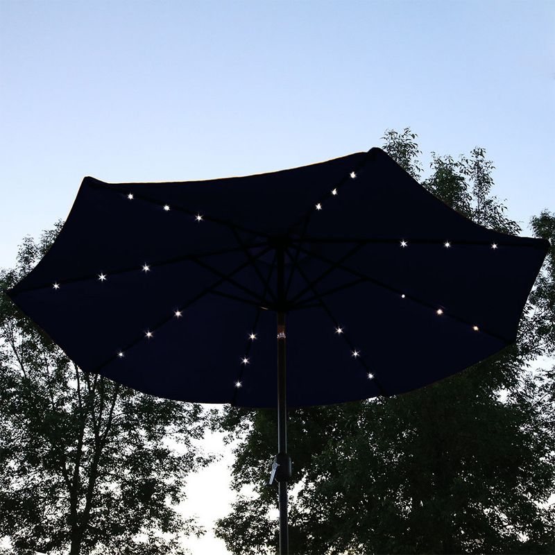 Sunnydaze Outdoor Aluminum Pool Patio Umbrella with Solar LED Lights, Tilt, and Crank - 9', 4 of 15