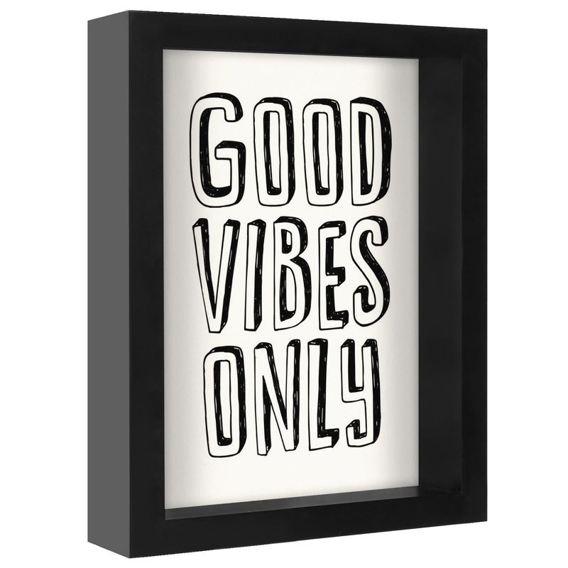 Americanflat Minimalist Motivational Good Vibes Only' By Motivated Type Shadow Box Framed Wall Art Home Decor, 3 of 9