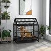 PawHut 48" Heavy Duty Dog Crate, Strong Steel Large Dog Crate with 4 Lockable Wheels, Double Doors, and Removable Tray, for XL and L Dogs, Black - 2 of 4