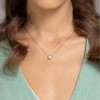 Plated Circle CZ Solitaire Necklace Elegant Bezel Pendant Dainty Cubic Halo Choker for Women - 2 of 4