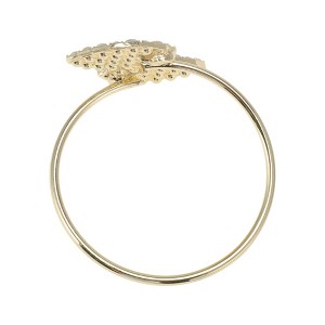 Unique Bargains Napkin Rings Two-leaf Stainless Steel 1 Pc - 1 of 3