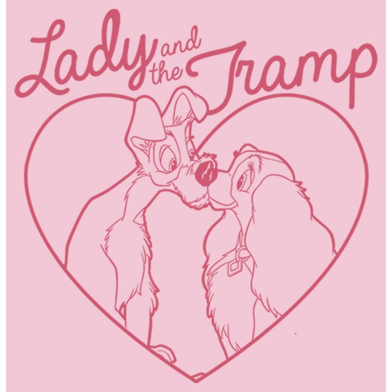 Girl's Lady and the Tramp Pink Nose Kisses T-Shirt, 2 of 5