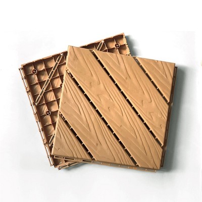 12.2"Plastic Composite Deck Tiles Set of 35pcs, Composite Decking Resist Rust, Water, Weather,DARK GREY