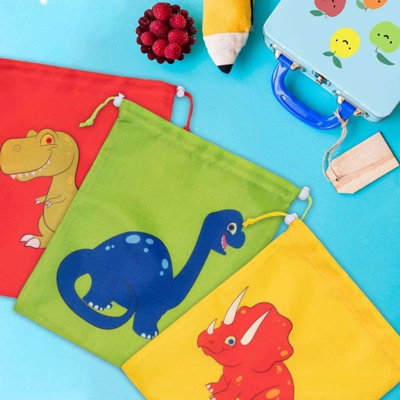 Juvale 12-Pack Party Favor Drawstring Bags for Kids Dinosaur Birthday Giveaways  Gifts, 2 of 8