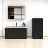 30" Wall-Mounted Floating Bathroom Vanity with Striped White Texture, Glossy White Integrated Ceramic Sink, Push-Open Drawer - 3 of 4