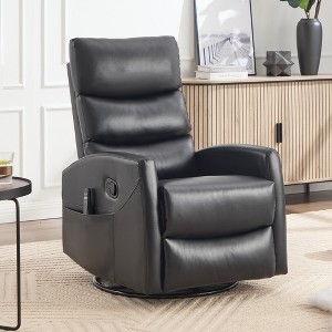 Heat Massage Manual Recliner Chair with Rocker and Swivel in Fabric for Living Room - 1 of 4