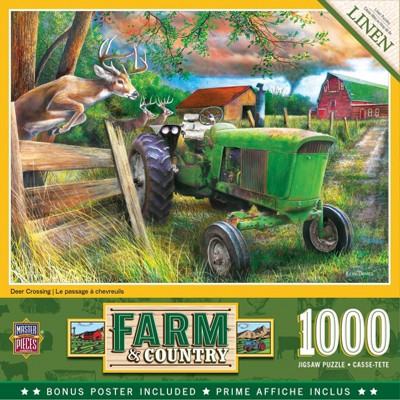 MasterPieces Inc Deer Crossing 1000 Piece Linen Jigsaw Puzzle