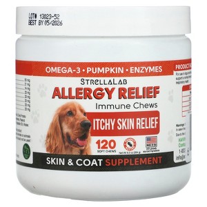 StrellaLab Allergy Relief, Immune Chews, For Dogs, Peanut Butter, 120 Soft Chews, 9.3 oz (264 g) - 1 of 3