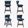 Hyleory Swivel Nailhead Upholstered Counter Bar Stools with Solid Wood Frame and Legs, Two Stools Included - 4 of 4
