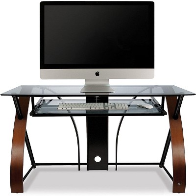 Bell'O Curved Wood Computer Desk with Keyboard Tray - CD8841