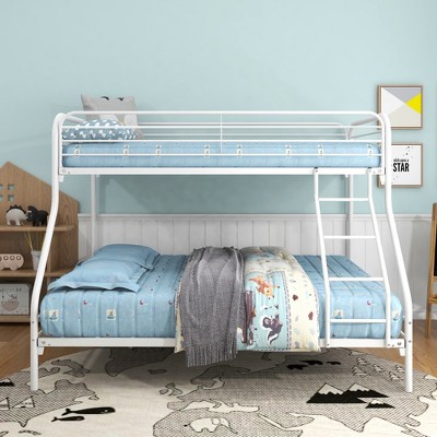 ALEXOUN Twin-Over-Full Metal Bunk Bed, Heavy Duty Bunk Bed,Easy Assembly with Enhanced Upper-Level Guardrail,for Small Spaces & Family Living