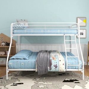 ALEXOUN Twin-Over-Full Metal Bunk Bed, Heavy Duty Bunk Bed,Easy Assembly with Enhanced Upper-Level Guardrail,for Small Spaces & Family Living - 1 of 4
