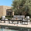 LayinSun Outdoor Patio Furniture Aluminum Couch, All-Weather Metal Sofa with 5" Thick Cushions for Porch, Balcony - 2 of 4