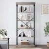 Bookshelf Industrial Bookcase Tall 6 Tier Standing Bookshelves Wood Display Rack Rustic Bookshelf - 2 of 4