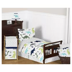 Blue & Green Mod Dinosaur Bedding Set (Toddler) - Sweet Jojo Designs