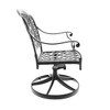 Lyngins 2-Piece Cast Aluminum Outdoor Swivel Chair with All-Weather Cushions, Exquisite Carved Patterns, Patio Accent Chair for Dining/Relaxation - 3 of 4