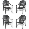 Grungis Aluminum Outdoor Chairs Set of 4,Patio Dining Chairs with Blue Cushion and Black Frame,Kitchen Chairs for Dining Room,Patio,Black - 2 of 4