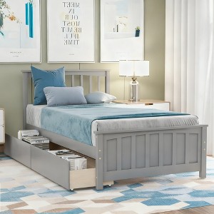 Luxystar Twin size Platform Bed with 2 Drawers for Bedroom and Guest Room - 1 of 4