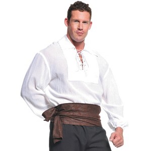 Halloween Express Men's Pirate Shirt Costume - Size XX Large - White - 1 of 1
