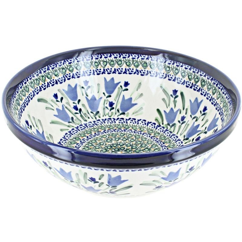Blue Rose Polish Pottery 851 Zaklady Large Serving Bowl, 1 of 2