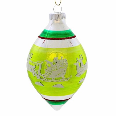 Christopher Radko Company 6.0 Inch Snowman Ski Flocked Tulip Shiny Brite Vintage Inspired Tree Ornaments