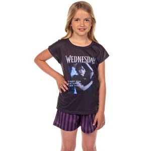 Addams Family Wednesday Girls' Pajamas Tonight Was Torture Sleep Set - 1 of 4