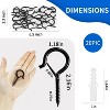 LunaLulinlk 20 PCS Q Hanger Hooks with Safety Buckle, Windproof Screw Hooks for Hanging Outdoor String Lights 2.2 Inches, Black - 2 of 4