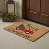 HomeRoots 17" X 29" Brown Red And Green Christmas Merry Christmas Outdoor Coir Door Mat - 2 of 4