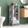 FONTOI Storage Rack with 1Darwer, Bathroom Rack with Cottage-side Cross Frame and Silver Knob, Gray, 15.75"*36.5"*12.5" - 2 of 4